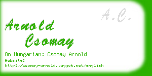 arnold csomay business card